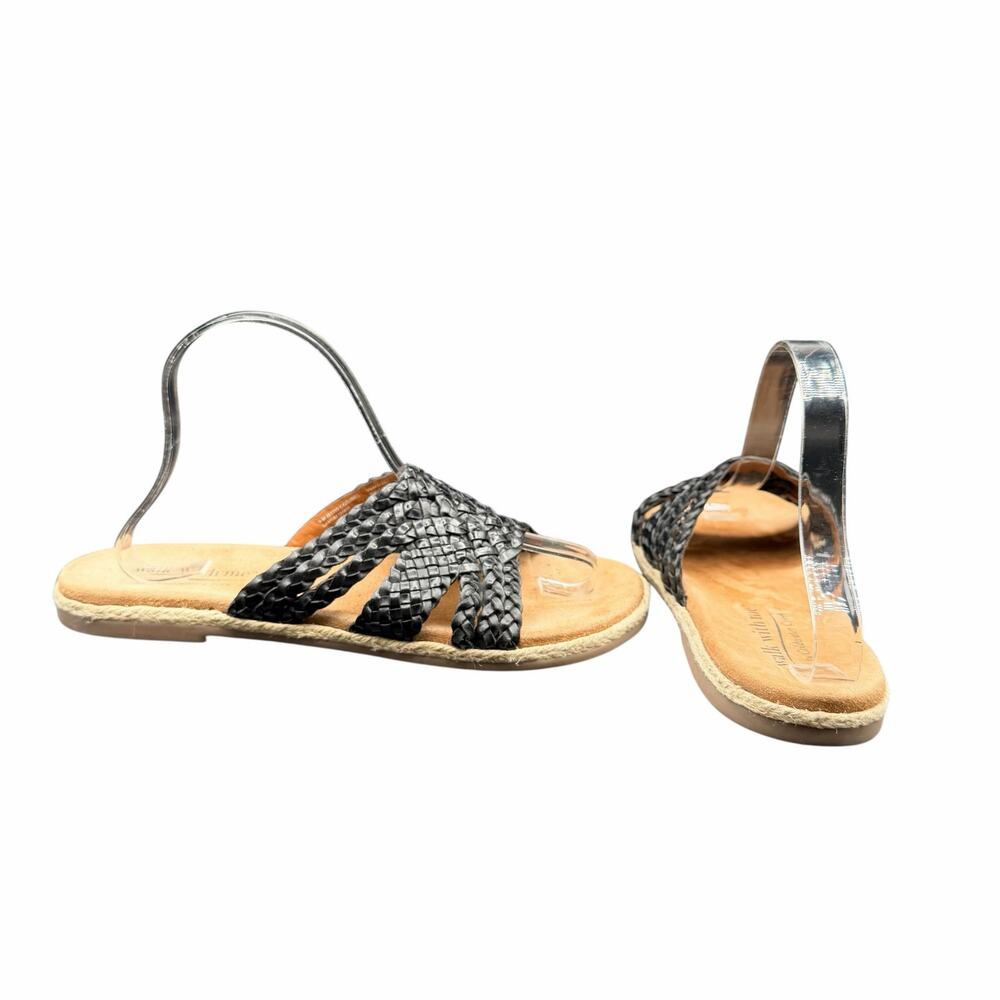 Walk With Me Coldwater Creek Braided Leather Slide Sandals Women’s 9